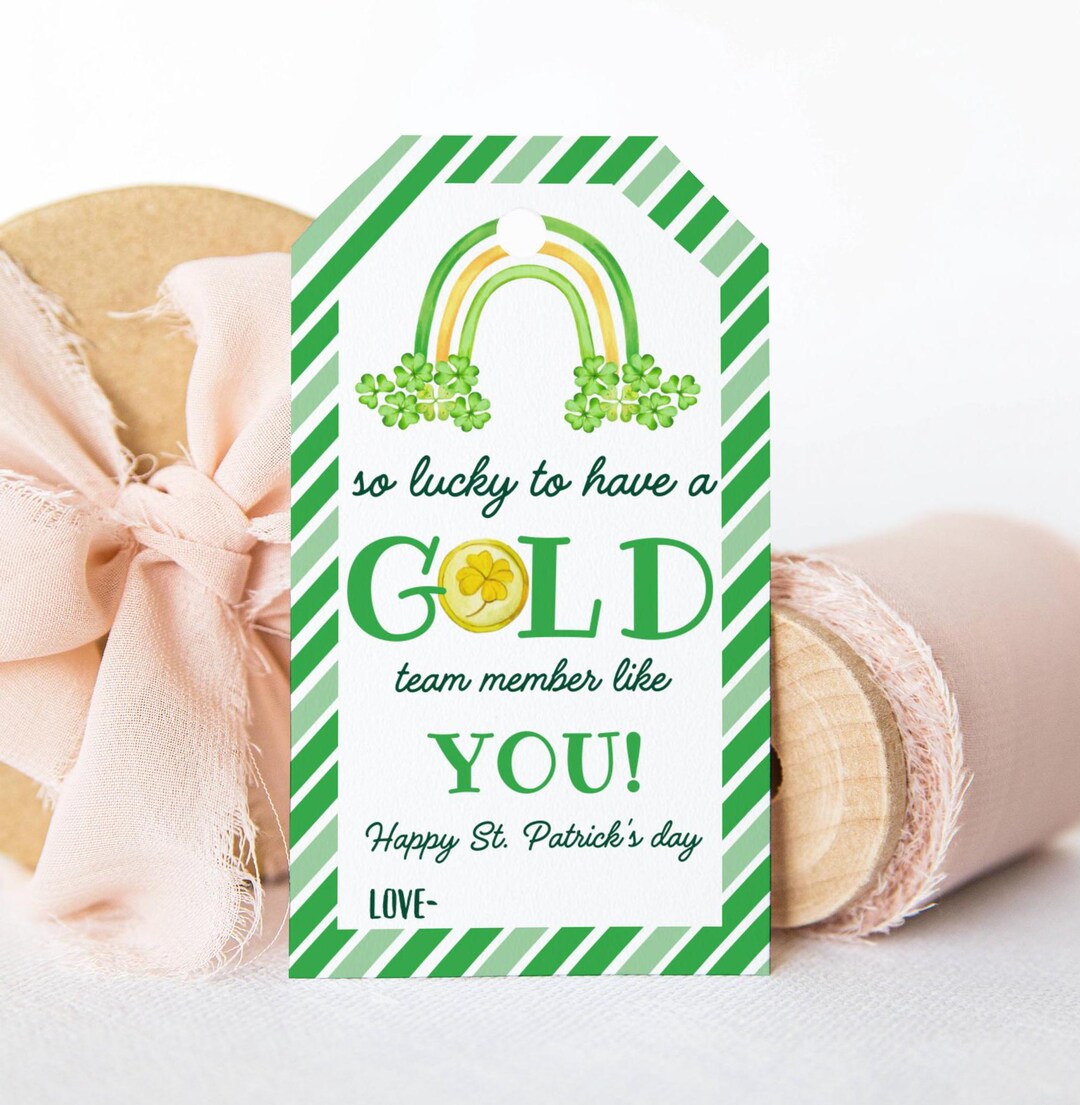 EDITABLE St Patrick's Day Thank You Gift Tag, Printable for Staff ...