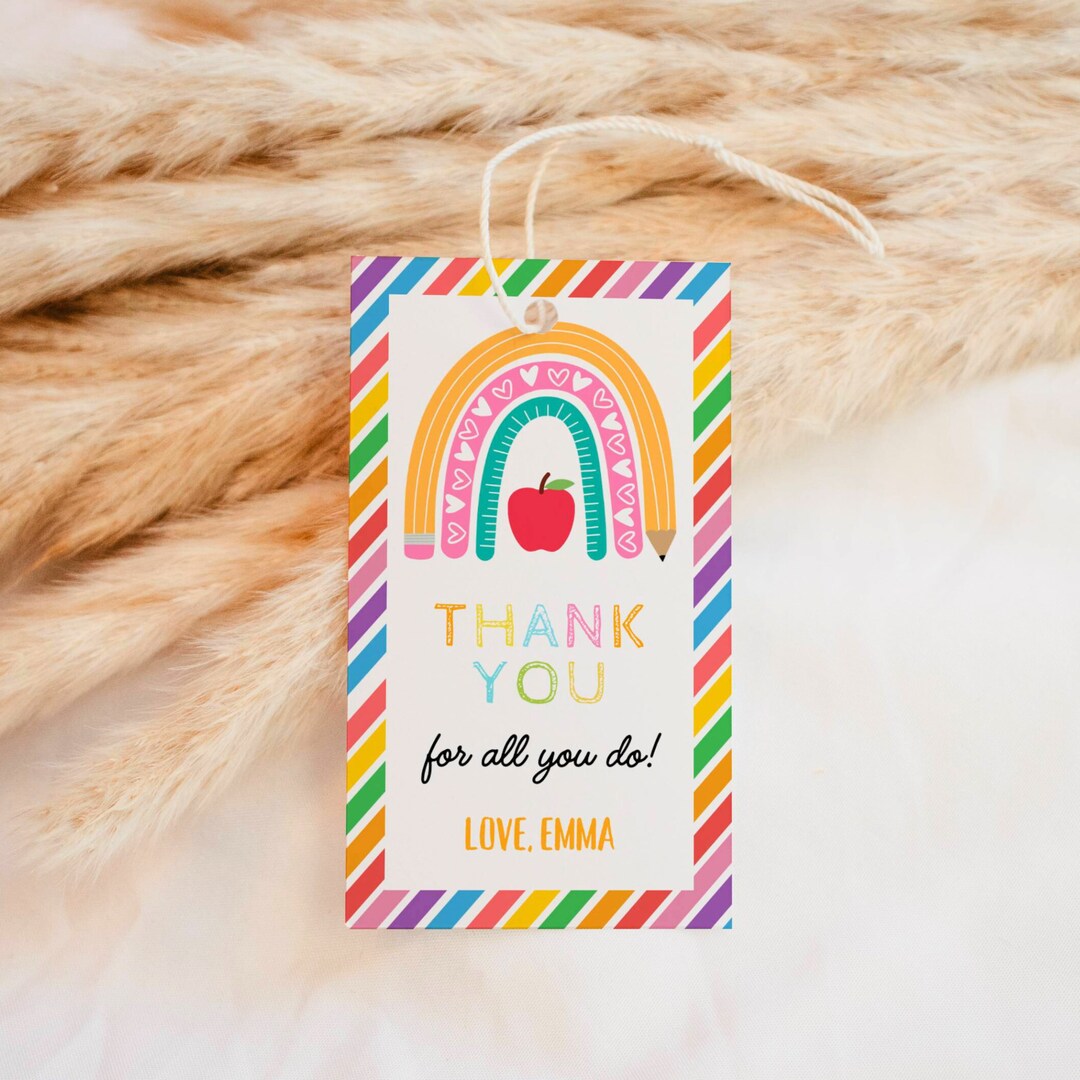 EDITABLE Teacher Appreciation Week Gift Tags Thank You Teacher Gift Tag ...