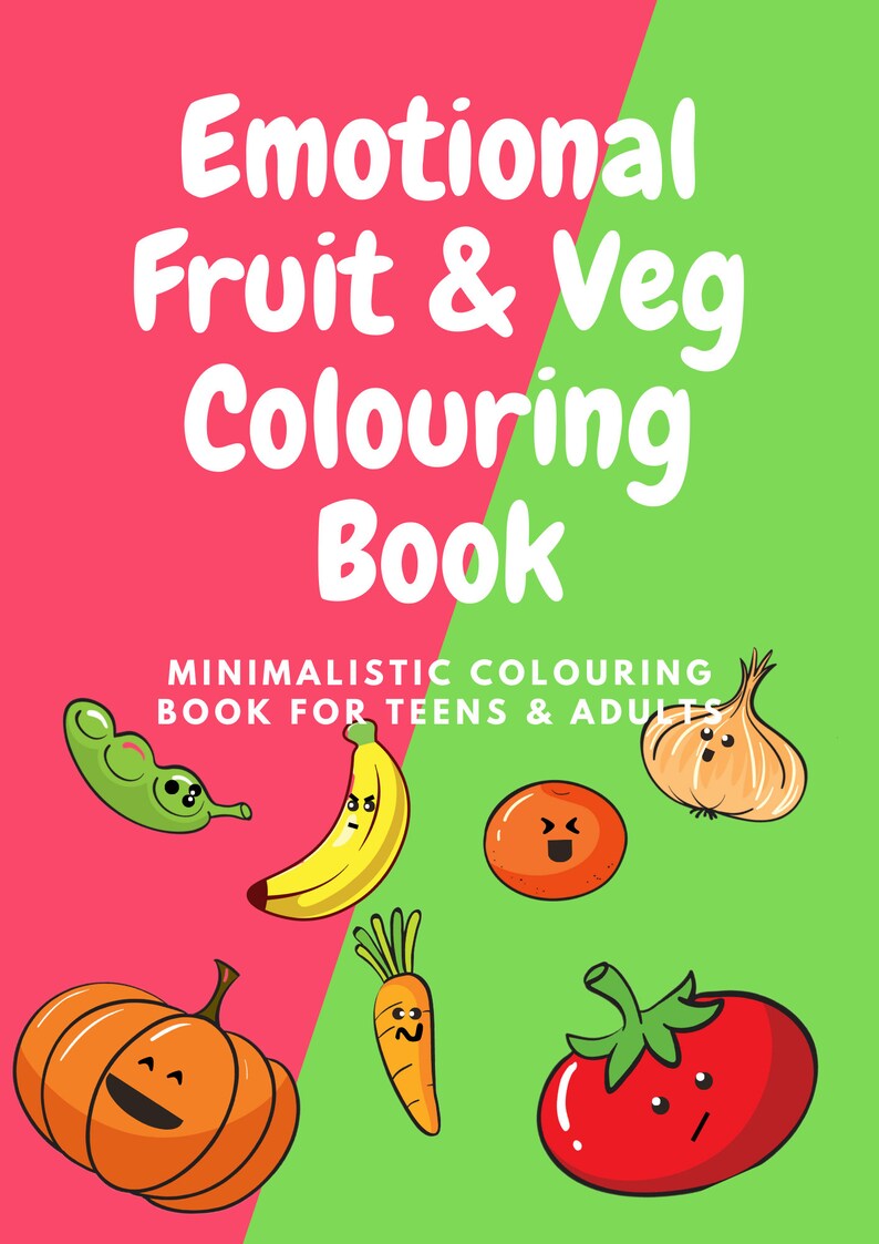 Printable Pages Version of Emotional Fruit & Veg Colouring - Etsy