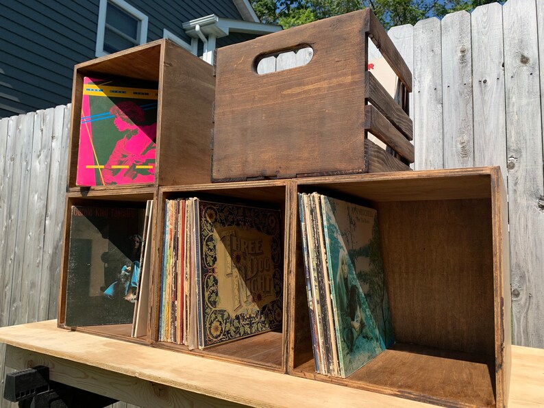 Vinyl Record Stackable Storage Cubes Etsy