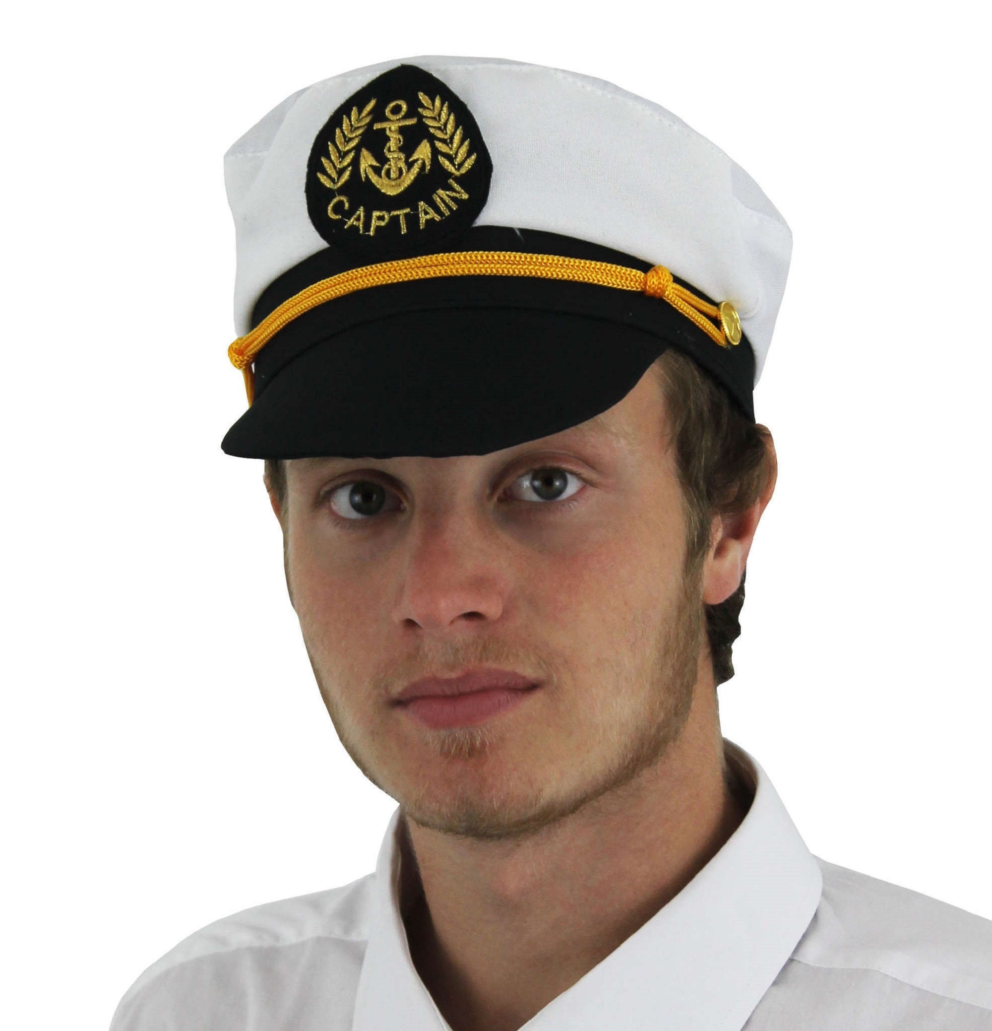 Sailor Captain Satin Hat Adult Child White/Black/Chauffeurs Etsy