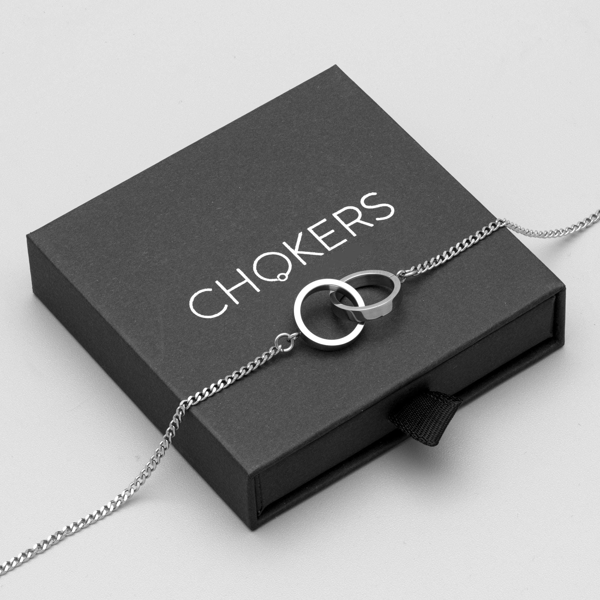 Interlocking Rings Day Collar on Dainty 2mm Cuban Chain | Submissive ...