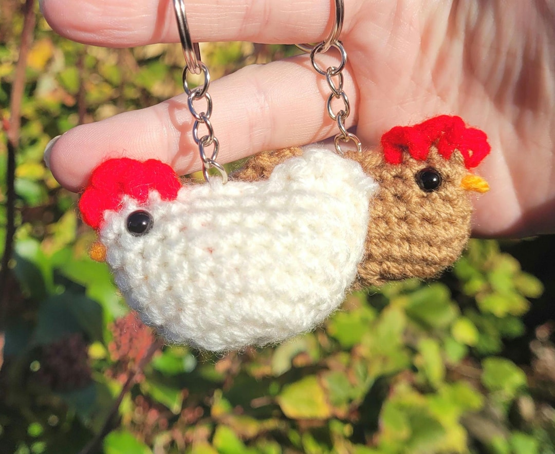 Mini Chicken Crochet Keyring/keychain - Etsy