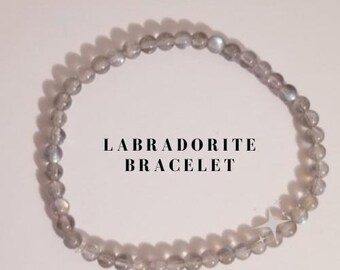 Labradorite Crystal Bracelet Protection Intuition Transformation bracelet | Crystal Jewelry Inner Healing bracelet