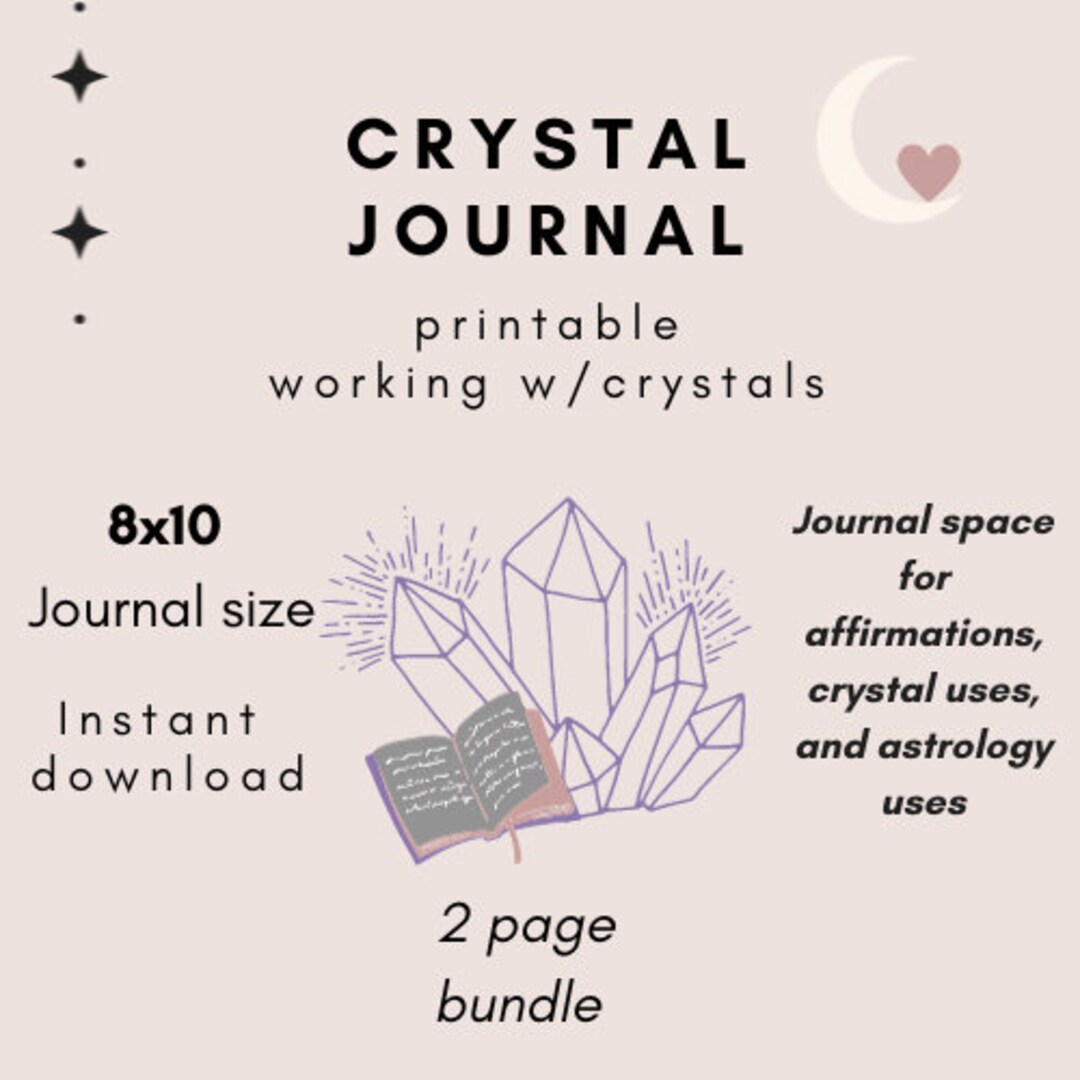 Crystal Journal Grimoire Sheets Printable Metaphysical Journal Etsy