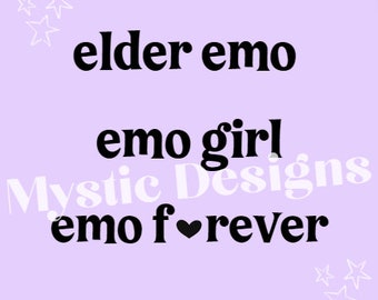 Simple Emo SVG PNG file | Instant digital download Elder emo Emo Forever design bundle Quote scene svg