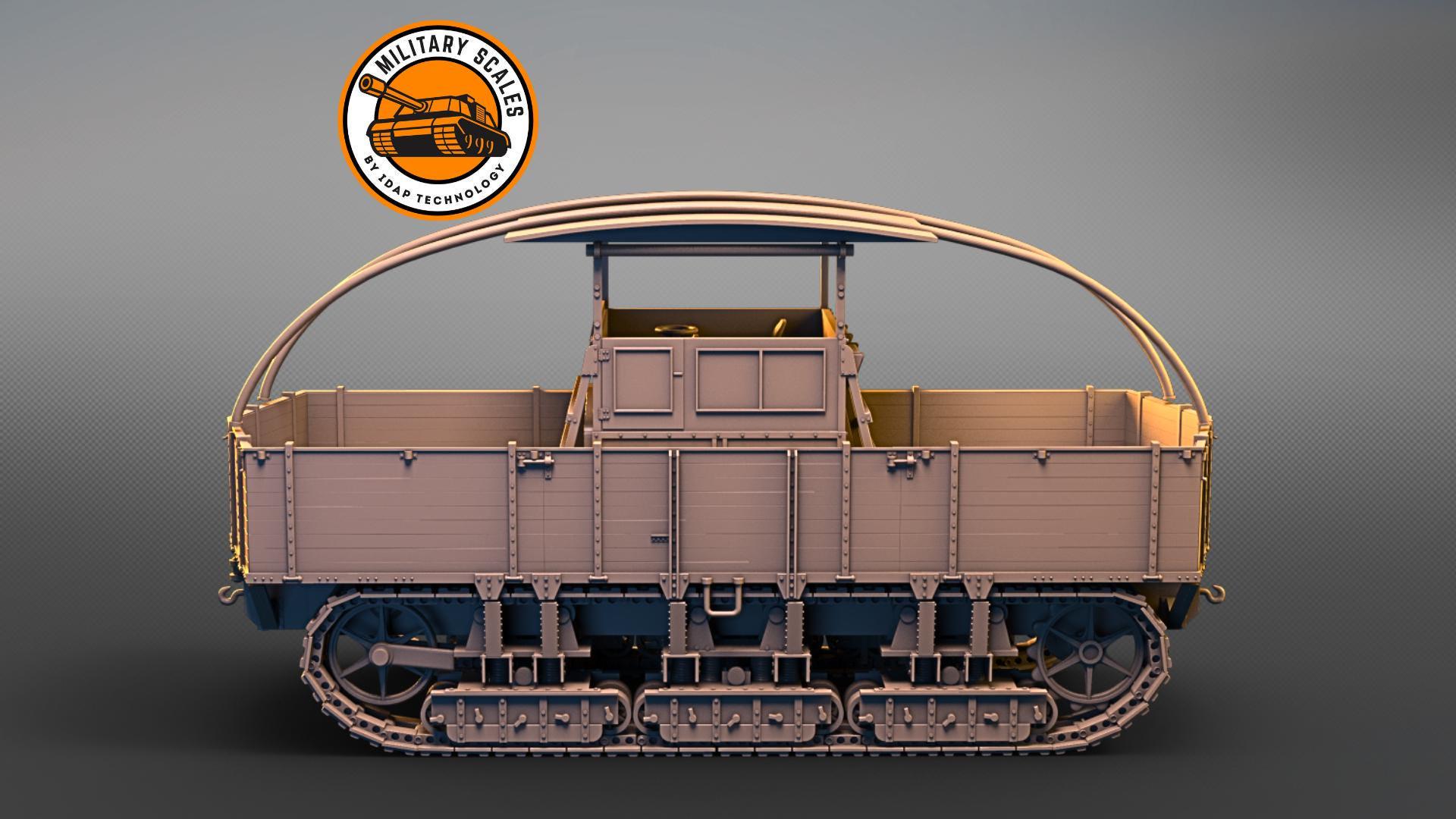 A7V Geladewagen - German WW1 Tracked Military Vehicle Model Kit 3D ...