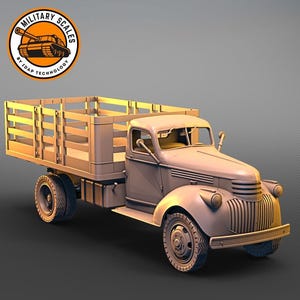 Chevrolet 4409 - American WW2 Utility Truck 3D Printed Scale Model Hobby Kit for Collectors Historical Military Dioramas 1/35 1/48 1/72 1/87