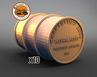 Barrel set of 10 pcs - war military scales ww1 ww2 container accessories drum diorama modeling hobby 1/30 1/35 1/48 1/56 1/72 1/76 1/87