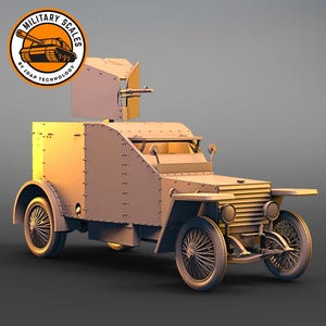 Peugeot 1918 - french military scales ww1 vehicle armored off-road patrol car modeling hobby 1/30 1/35 1/48 1/56 1/72 1/76 1/87