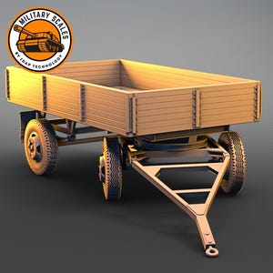 Trailer for a truck Star 20 and other - polish military scales ww2 transport trailer modeling hobby 1/30 1/35 1/48 1/56 1/72 1/76 1/87
