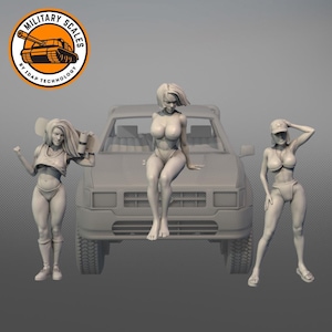 1:35 Set of Military Women - resin casting female soldiers military personnel tactical figurines role models 1/35