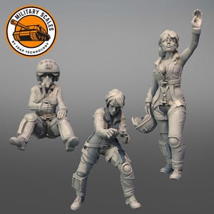 1:35 Female MIG-29 pilots #3 - resin casting women in military air force combat pilots jet fighters scale models 1/35