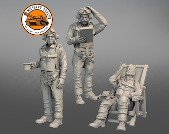 手作り塗装済み アメリカ海軍パイロット 第二次世界大戦フィギュア 1