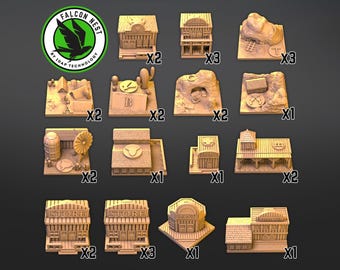 Set for Western Legends 28 pcs (3D Print) - custom miniatures board games tabletop games accessories american wild west adventure gift idea