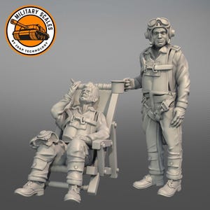 1:35 Pilotes de la Marine américaine WWII #5 - moulage en résine marine air force pilotes de la Seconde Guerre mondiale missions de combat avions figurines 1/35