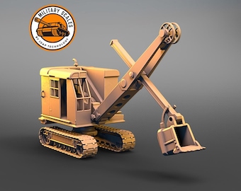 Ruston Bucyrus - Britse militaire schaalmodellen van een rupsgraafmachine uit de Tweede Wereldoorlog, geschikt voor modelbouw en hobbydoeleinden, schaal 1/30, 1/35, 1/48, 1/56, 1/72, 1/76 en 1/87