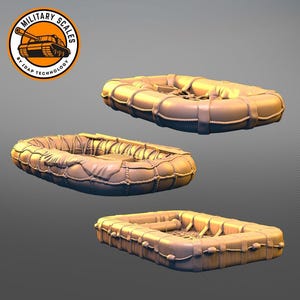 Pontoon - war military scales ww2 accessories inflatable boat modeling hobby 1/30 1/35 1/48 1/56 1/72 1/76 1/87