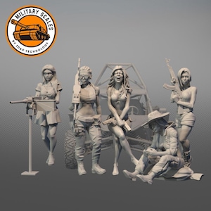 1:35 Combat Cuties #4 - resin casting combat pin-up women soldiers retro war models artistic military diorama 1/35
