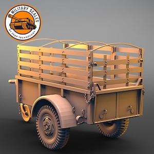 Ben Hur 1 ton trailer - USA military scales ww2 vehicle payload transport trailer cargo modeling hobby 1/30 1/35 1/48 1/56 1/72 1/76 1/87