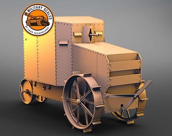 Filtz Panzertraktor – Französisches Militärmodell aus dem Ersten Weltkrieg, Maßstab 1:30, 1:35, 1:48, 1:56, 1:72, 1:76, 1:87