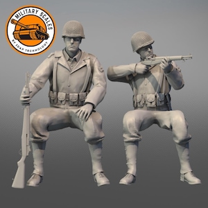 1:35 Soldiers of the 4th Infantry Division United States World War 2 Set 4 - resin casting combat troops realistic figurines models 1/35