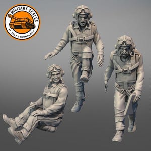 1:35 US Navy Pilots WW2 set #3 - resina de fundição de marinheiros de navio de guerra tripulação de combate naval modelo de história marítima figuras 1/35