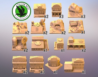 Set per Western Legends 28 pezzi (stampa 3D) - miniature personalizzate giochi da tavolo accessori per giochi da tavolo idea regalo avventura americana del selvaggio west