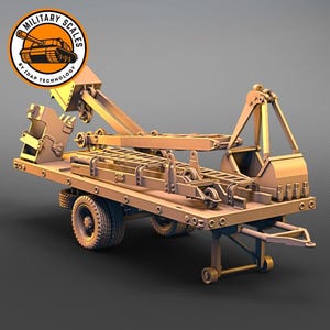 Trailer for White 666 with crane - american military scales ww2 transport trailer modeling hobby 1/30 1/35 1/48 1/56 1/72 1/76 1/87