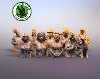 Set di 10 figure per Robinson Crusoe (stampa 3D) - giochi da tavolo personalizzati giochi da tavolo accessori esplorazione combattimenti avventura idea regalo