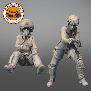 Female MIG-29 Pilots #1 - Modern Military Diorama Accessories 3D Printed Scale Model Hobby Kit for Collectors Historical Dioramas 1/35 1/72