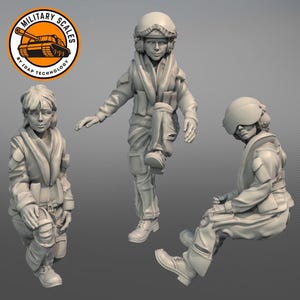 1:35 RAF Female Pilots Modern #3 - Resinguss Militärfliegerinnen RAF Flugbesatzungsfiguren moderne Luftwaffe 1/35