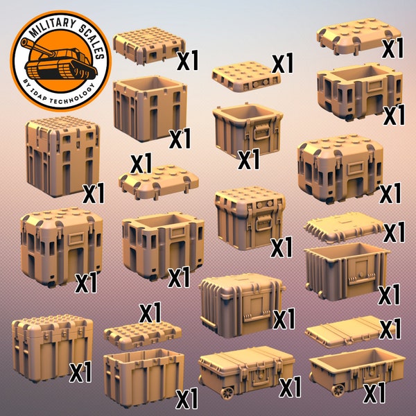 Set of modern military cases - accesories diorama ammunition box military scales 1/30 1/35 1/48 1/56 1/72 1/76