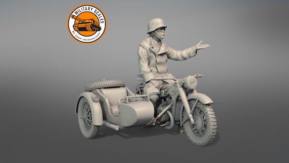 1940年代のドイツ兵とBMW R-12 #3 - 軍用バイク 歴史的軍隊 戦場