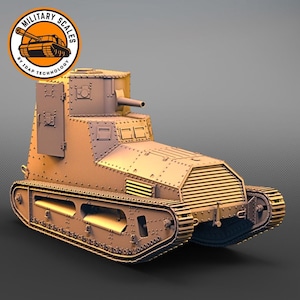 LK-2 Kanone with Permanent Turret - German WW1 Artillery Vehicle 3D Printed Scale Model Hobby Kit Dioramas 1/35 1/48 1/72 1/87