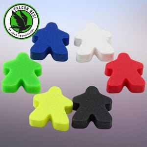 Rubber Meeple Figurines - Board Game Accessories 3D Printed Custom Hobby Kit for Collectors Dioramas and Wargaming Miniatures