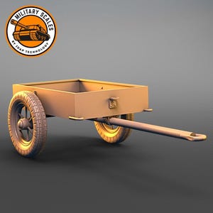 Cart for Cushman Model 53 scooter - american military scales ww2 landing vehicle landing trailer trailer modeling 1/30 1/35 1/48 1/56 1/72 1/76