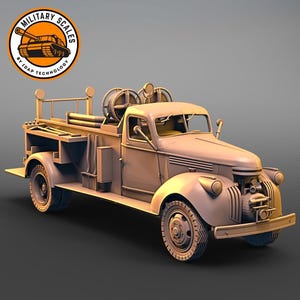 Chevrolet Feuerwehrwagen – Amerikanisches Militärfahrzeug aus dem Zweiten Weltkrieg, Spezialfahrzeug für Feuerwehreinsätze, Modellbau 1:30, 1:35, 1:48, 1:56, 1:72, 1:76, 1:87