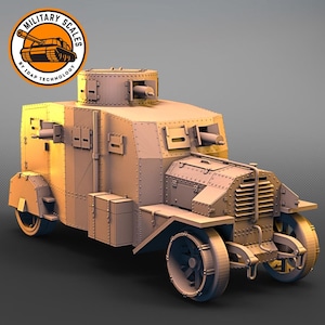 Ehrhardt E-V/4 - German WW1 Armored Car 3D Printed Scale Model Hobby Kit for Collectors Historical Military Dioramas 1/35 1/48 1/72 1/87