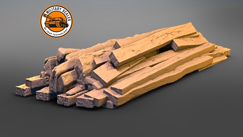 Pila de tablones de madera - Accesorios para dioramas militares, kit de maquetas impresas en 3D para coleccionistas, dioramas históricos a escala 1/35, 1/48 y 1/72 imagen 2