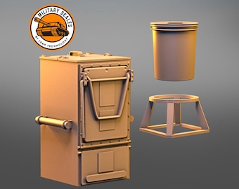 Campo de tiro M1937 cerrado - escalas militares WW2 cocina de campaña cocina cocineros olla de sopa accesorios modelismo hobby 1/30 1/35 1/48 1/56 1/72