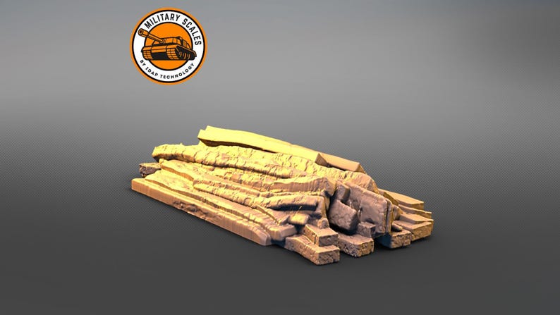 Pila de tablones de madera - Accesorios para dioramas militares, kit de maquetas impresas en 3D para coleccionistas, dioramas históricos a escala 1/35, 1/48 y 1/72 imagen 1
