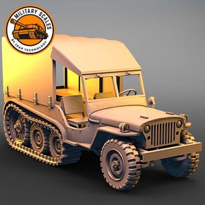 Jeep Willys tracked - american military scales ww2 vehicle half-tracked off-road truck modeling hobby 1/30 1/35 1/48 1/56 1/72 1/76 1/87