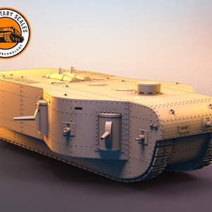 K-Wagen - German WW1 Super Heavy Tank 3D Printed Scale Model Hobby Kit for Collectors Military Dioramas 1/35 1/48 1/72 1/87