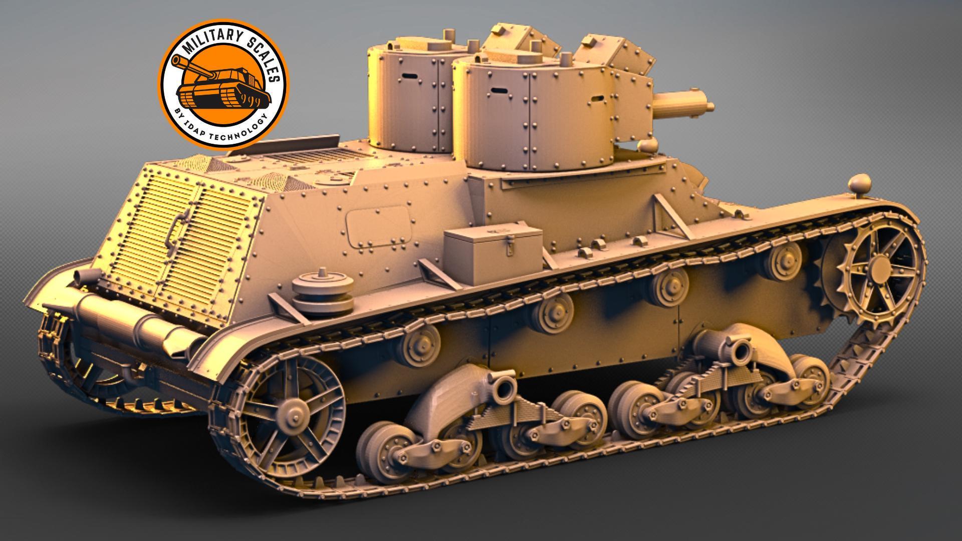 7TP - ポーランド軍スケール WW2 車両 装甲 軽 双砲塔 戦車 モデリング