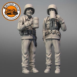 1:35 Exército dos EUA Segunda Guerra Mundial Bebendo Cerveja Soldados #2 - resina fundição Segunda Guerra Mundial diorama soldados figuras militares cena de guerra modelos históricos 1/35