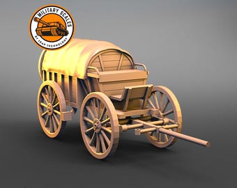 Duitse veldwagen - Duitse militaire schaal paardenkoets houten dorp oorlog modelbouw hobby 1/30 1/35 1/48 1/56 1/72 1/76 1/87