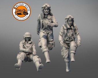 手作り塗装済みアメリカ海軍パイロット第二次世界大戦フィギュア 1/48