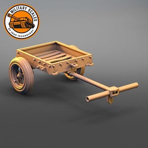 M3A4 Hand Cart v3 - american U.S. military scales ww2 vehicle landing trailer modeling hobby 1/30 1/35 1/48 1/56 1/72 1/76 1/87