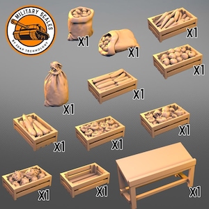 Vegetable stand #1 - accesories marketplace cart trade place diorama military scales 1/30 1/35 1/48 1/56 1/72